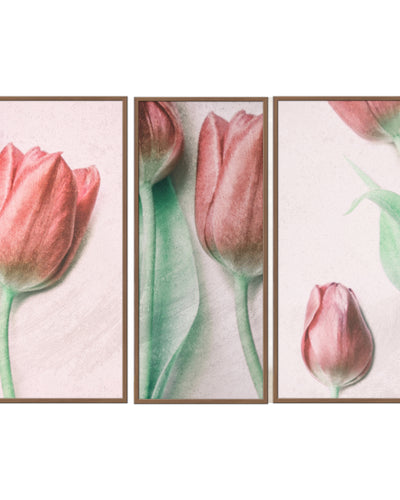 "Red Elegance" Framed 3-Piece Wall Art Set