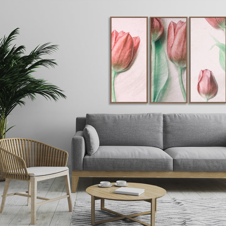 "Red Elegance" Framed 3-Piece Wall Art Set