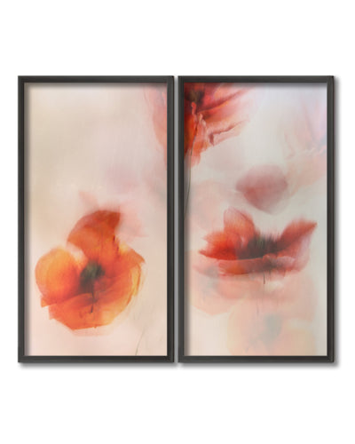"Painted Poppies" Framed Print 2-Piece Wall Art