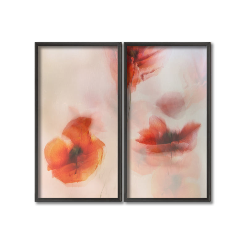 "Painted Poppies" Framed Print 2-Piece Wall Art
