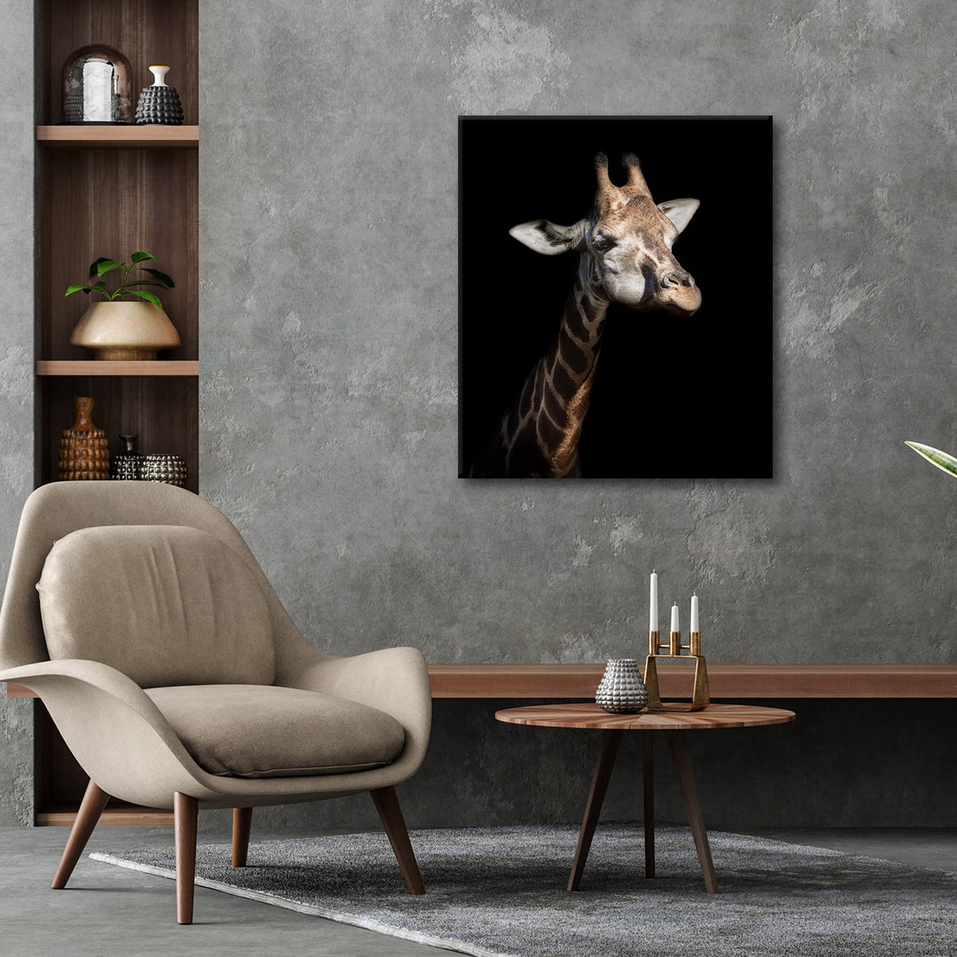 'Giraffe in Low Key'  Wall Art