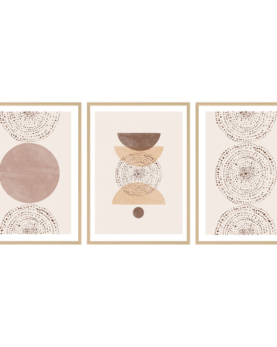 'Boho" Framed 3-Piece Wall Art Set