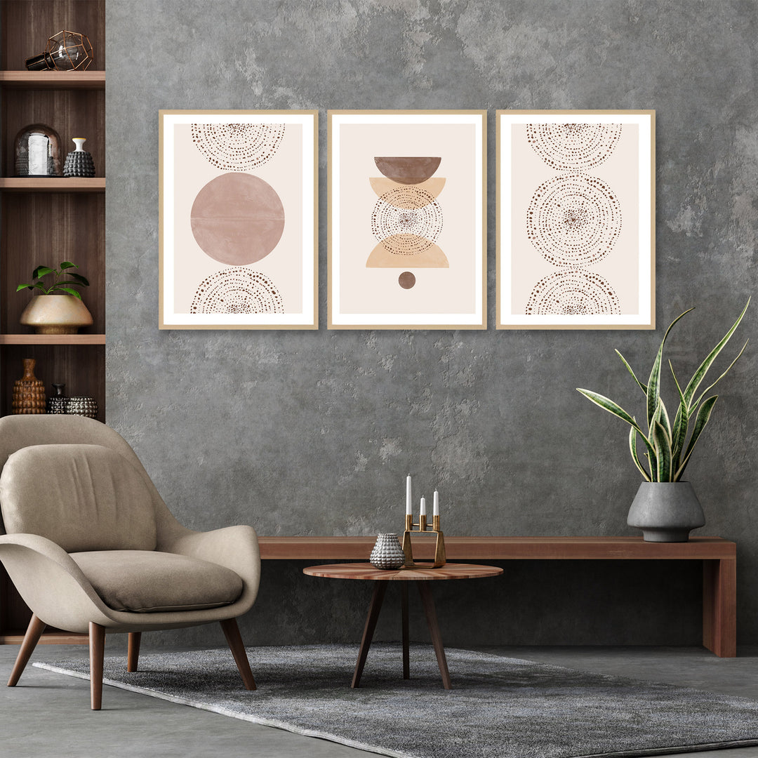 'Boho" Framed 3-Piece Wall Art Set