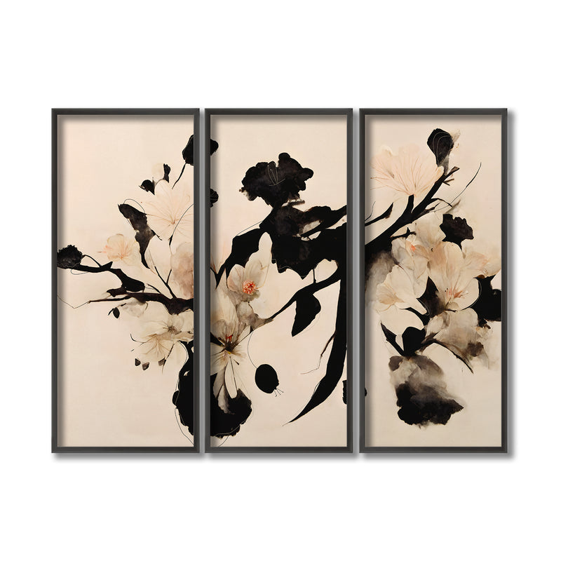 "Cherry Blossom Branch" Framed 3-Piece Wall Art Set