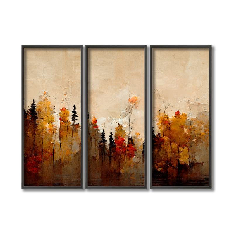 "A Forest in Autumn" Framed 3-Piece Wall Art Set