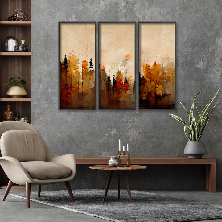 "A Forest in Autumn" Framed 3-Piece Wall Art Set