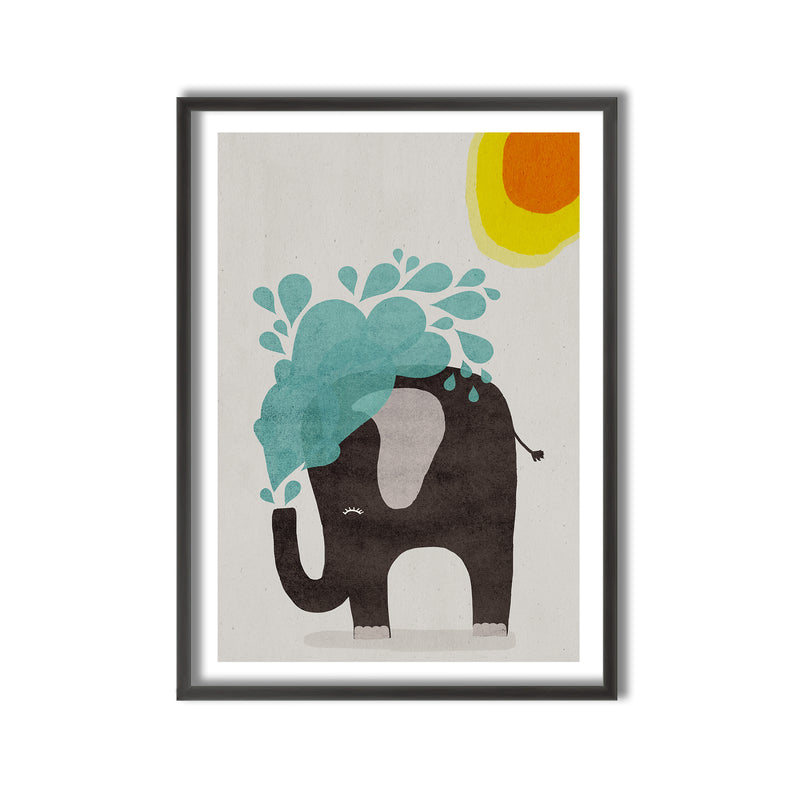 Kids Framed Art Print | Funny Elephant