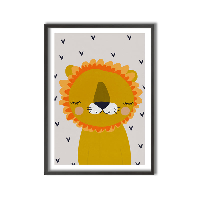 Kids Framed Art Print | Little Lion