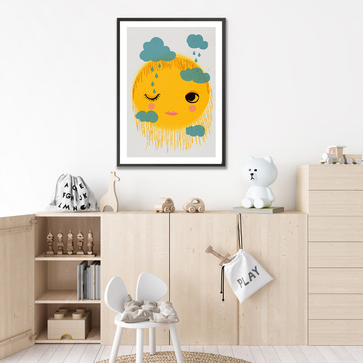 Kids Framed Art Print | Sun And Rain