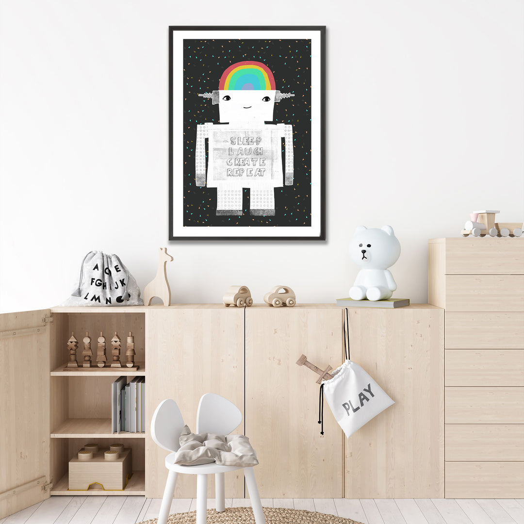 Kids Framed Art Print | Sleep Laugh Create Repeat