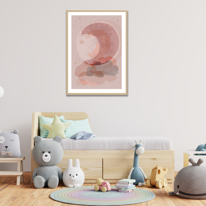 Kids Framed Art Print | Gentle Moon