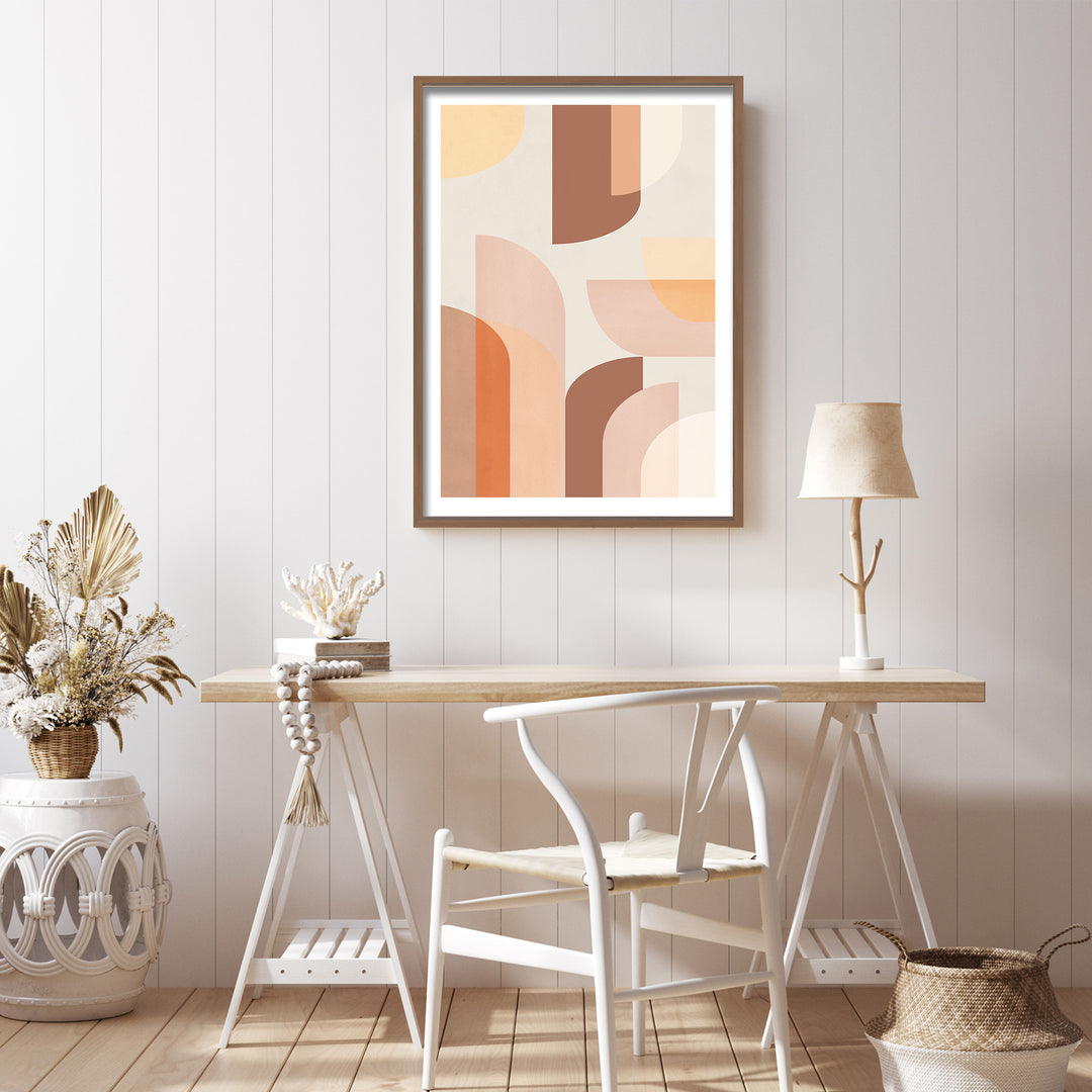 "Retro Geometric" Framed Print Wall Art