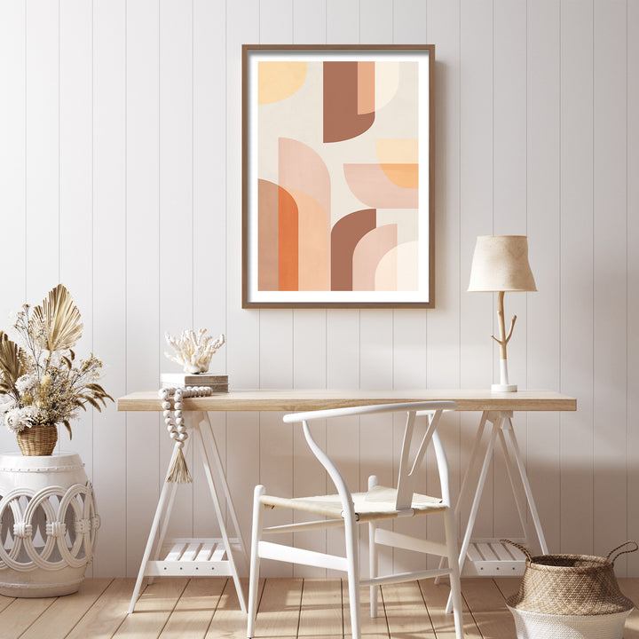 "Retro Geometric" Framed Print Wall Art
