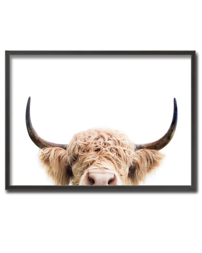 "Peeking Cow" Framed Print Wall Art