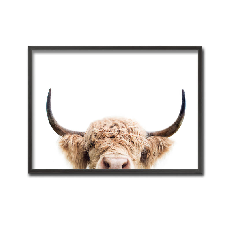 "Peeking Cow" Framed Print Wall Art