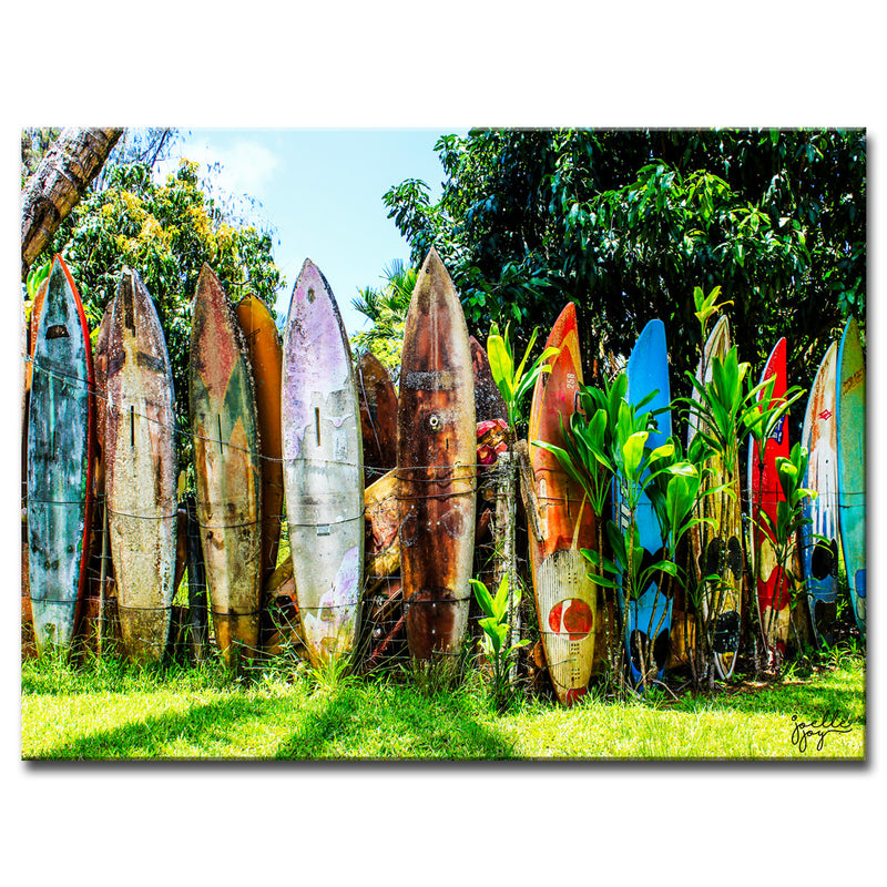 Surfboard Fence' Wrapped Canvas Wall Art