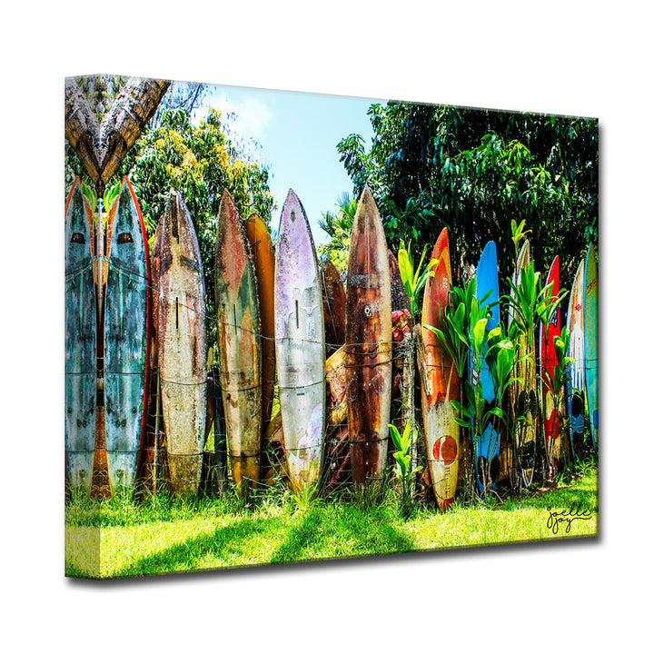 Surfboard Fence' Wrapped Canvas Wall Art