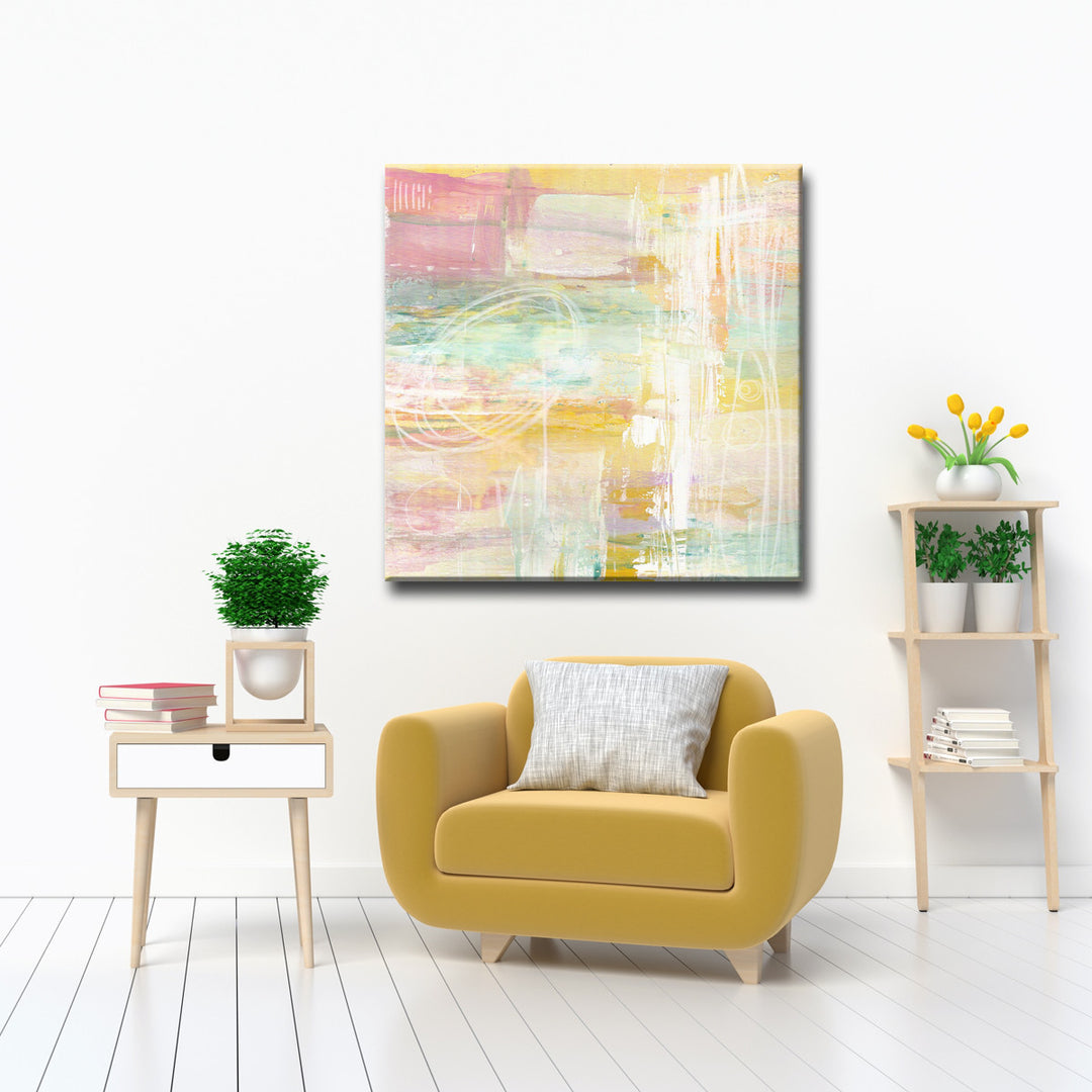 Amber Honey Peach' Wrapped Canvas Wall Art