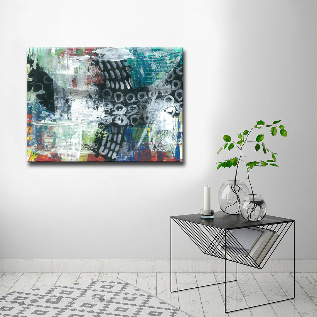Jeweled Abstract' Wrapped Canvas Wall Art