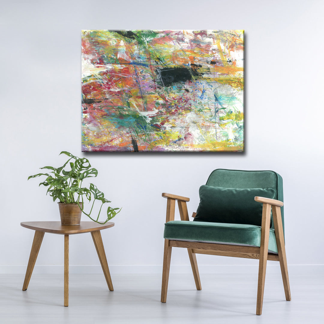 Technicolor Space' Wrapped Canvas Wall Art