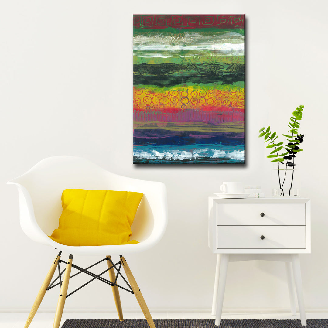 Deeper Layers Golden Orbs' Wrapped Canvas Wall Art