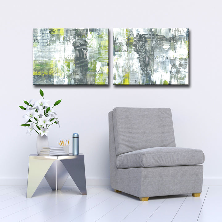 Dashes & Orbs' 2 Piece Wrapped Canvas Wall Art Set