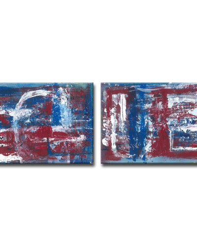 Americana Blues I/II' 2 Piece Wrapped Canvas Wall Art Set