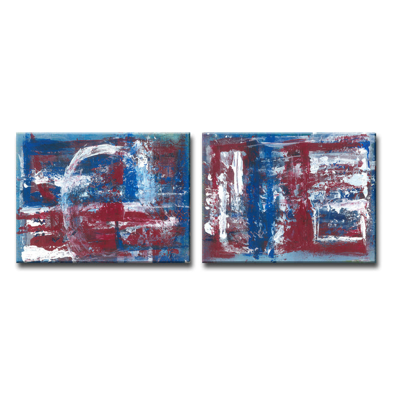 Americana Blues I/II' 2 Piece Wrapped Canvas Wall Art Set