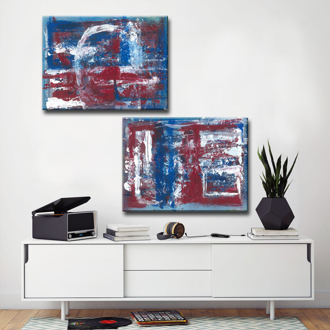 Americana Blues I/II' 2 Piece Wrapped Canvas Wall Art Set