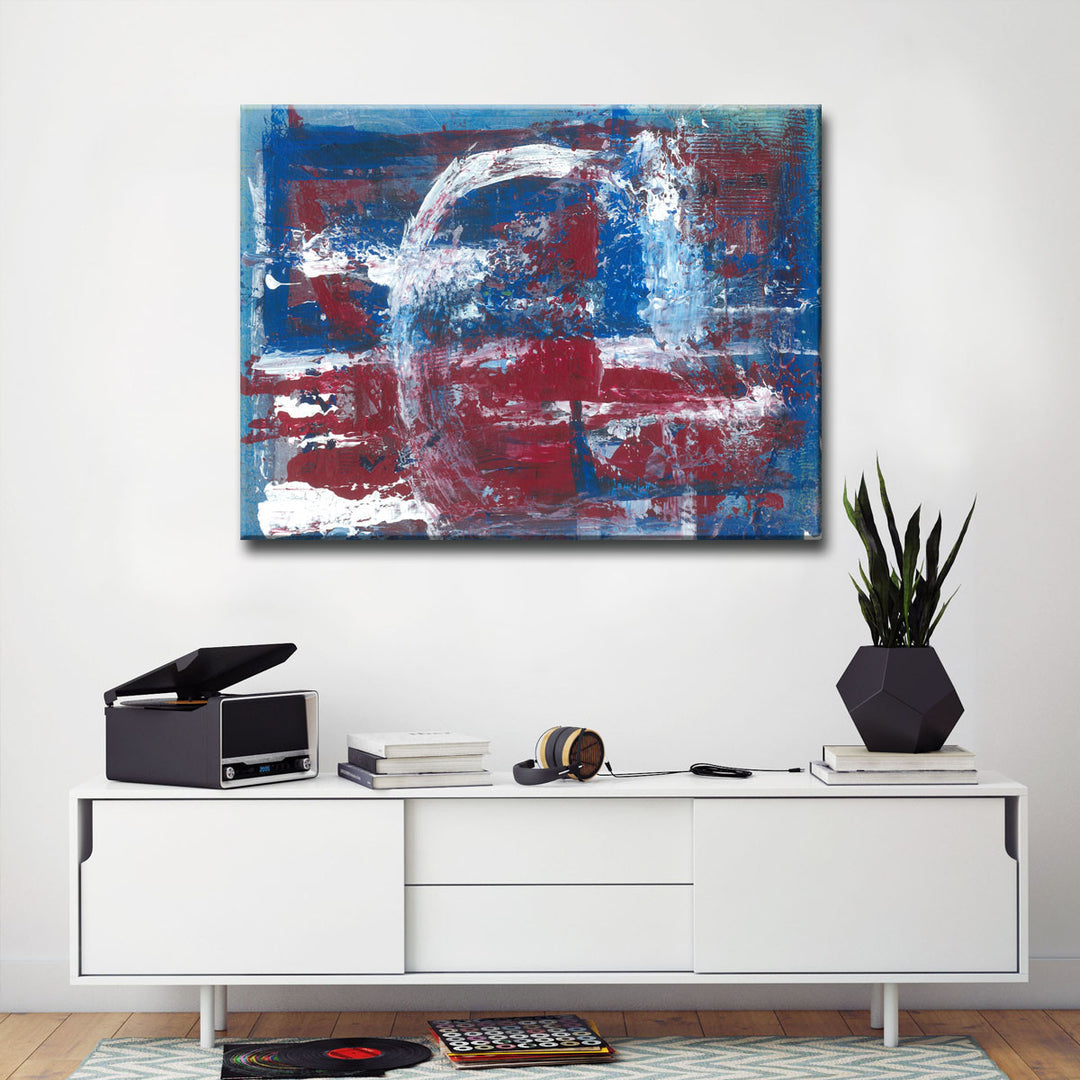Americana Blues' Wrapped Canvas Wall Art