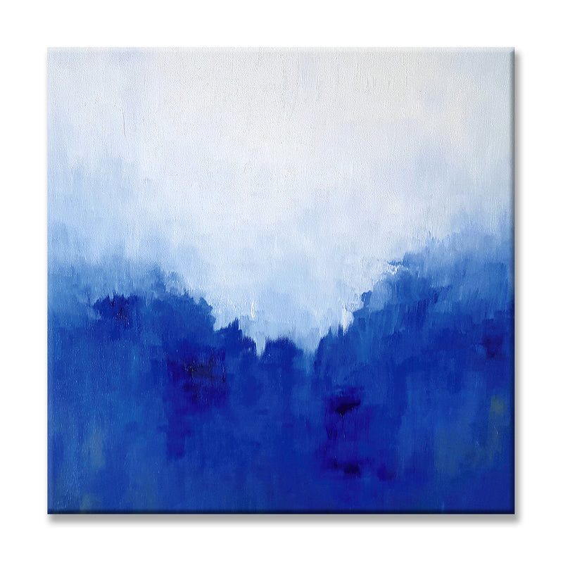 Blue Perspective' Wrapped Canvas Abstract Wall Art