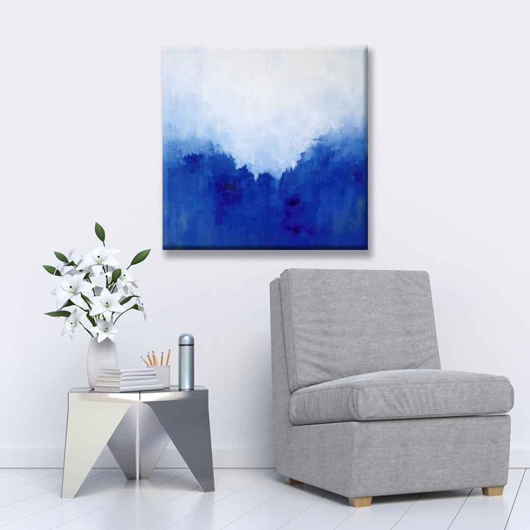 Blue Perspective' Wrapped Canvas Abstract Wall Art
