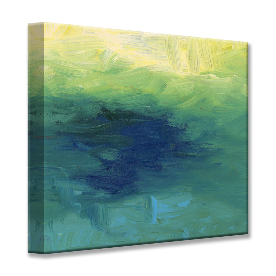Blue Waters' Wrapped Canvas Abstract Wall Art