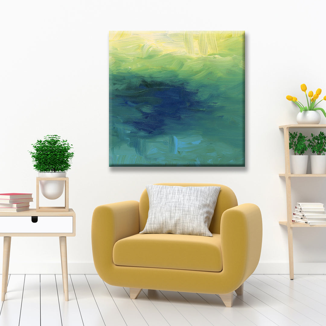 Blue Waters' Wrapped Canvas Abstract Wall Art