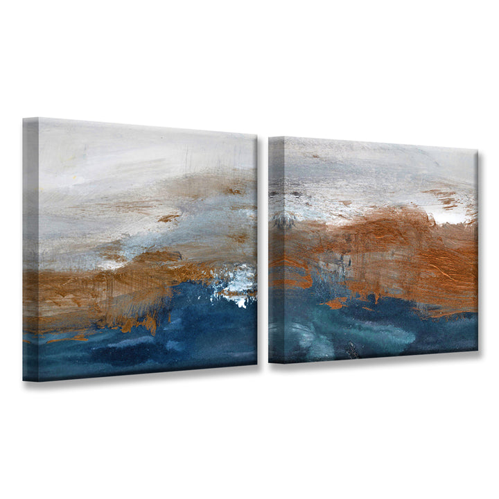 Copperelle/Copperize' 2-Pc Wrapped Canvas Abstract Wall Art Set