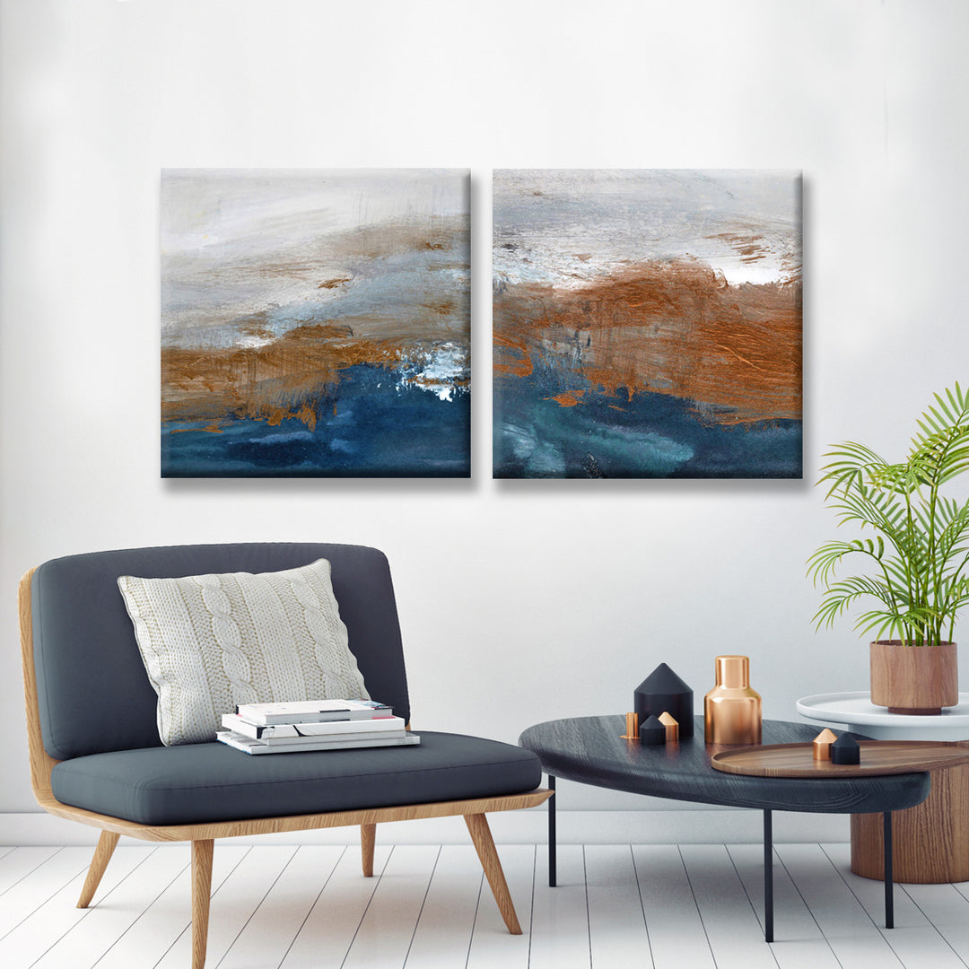 Copperelle/Copperize' 2-Pc Wrapped Canvas Abstract Wall Art Set