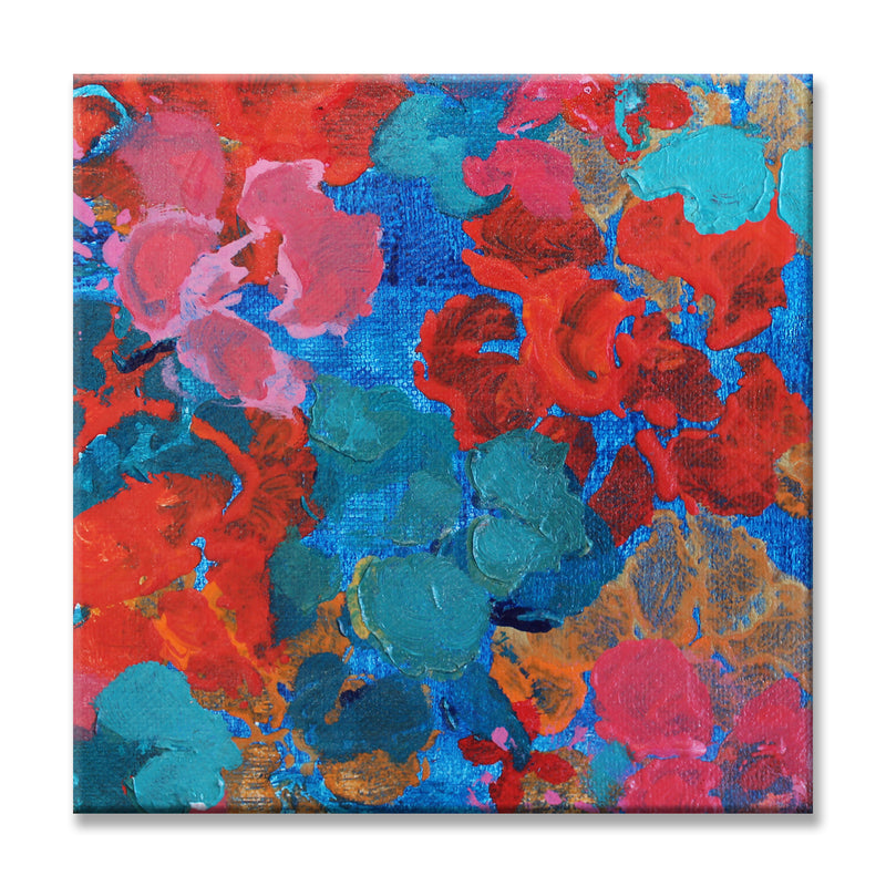 Flowers in the Pool' Wrapped Canvas Abstract Wall Art