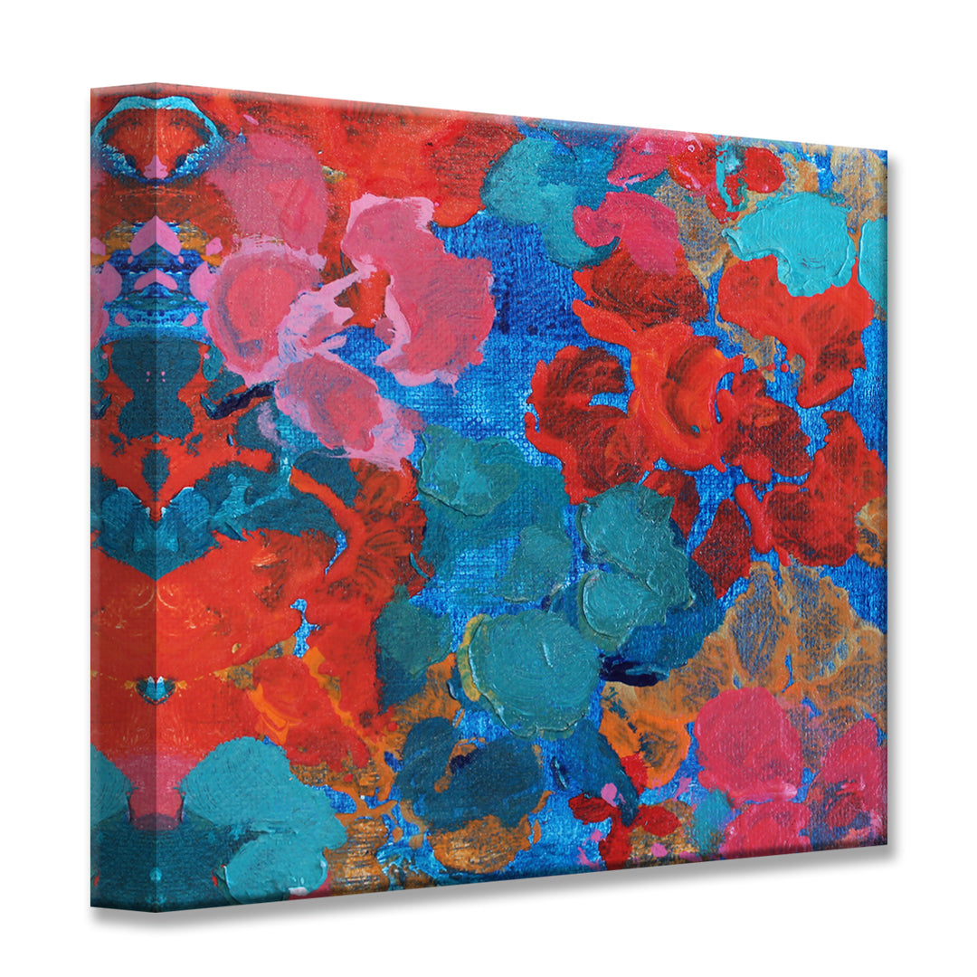 Flowers in the Pool' Wrapped Canvas Abstract Wall Art