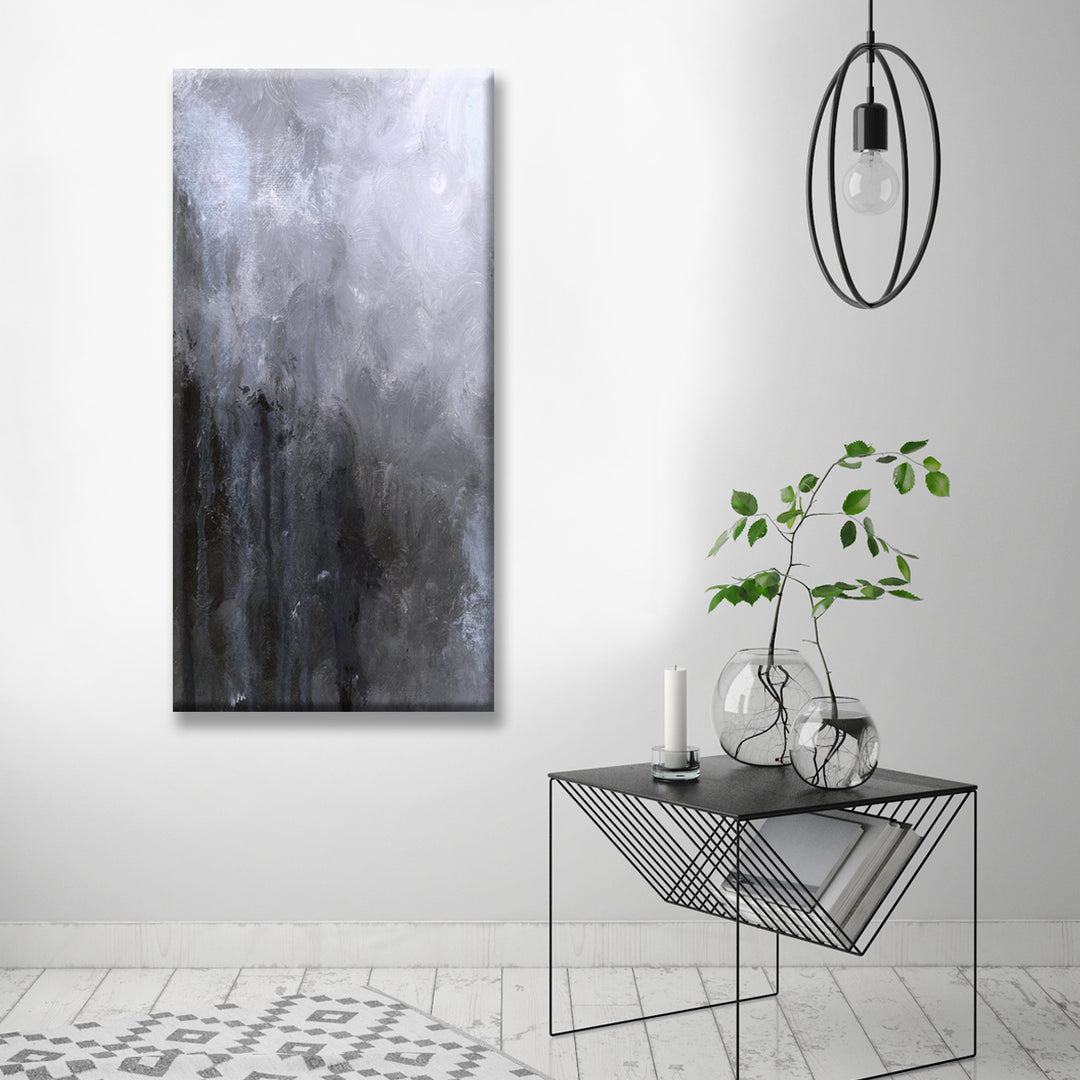 Licorice Rain' Wrapped Canvas Abstract Wall Art