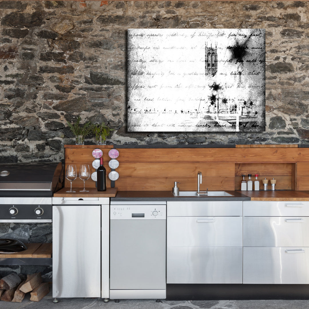 Ready2HangArt Indoor/Outdoor Wall Décor 'Monochrome Scripts' in ArtPlexi by NXN Designs