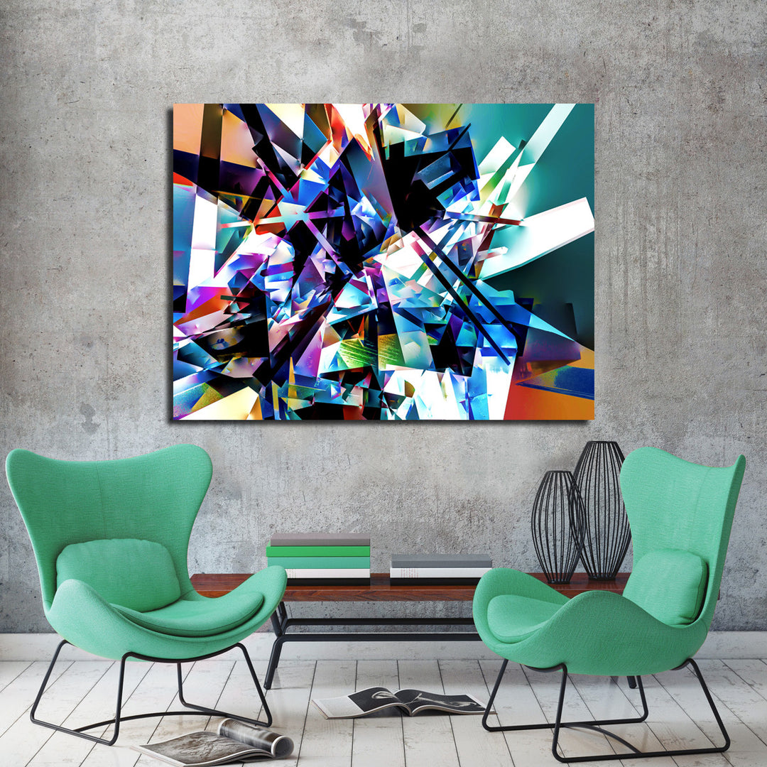 Ready2HangArt Indoor/Outdoor Wall Décor 'Vibrant Geo II' in ArtPlexi by NXN Designs
