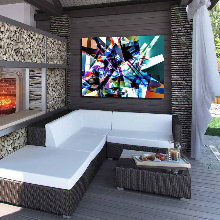 Ready2HangArt Indoor/Outdoor Wall Décor 'Vibrant Geo II' in ArtPlexi by NXN Designs