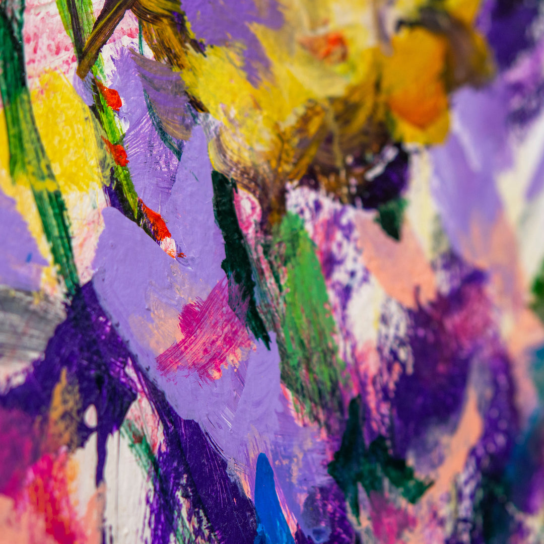 One of a Kind Original 'Gathering the Violets' by Karen H. Salup
