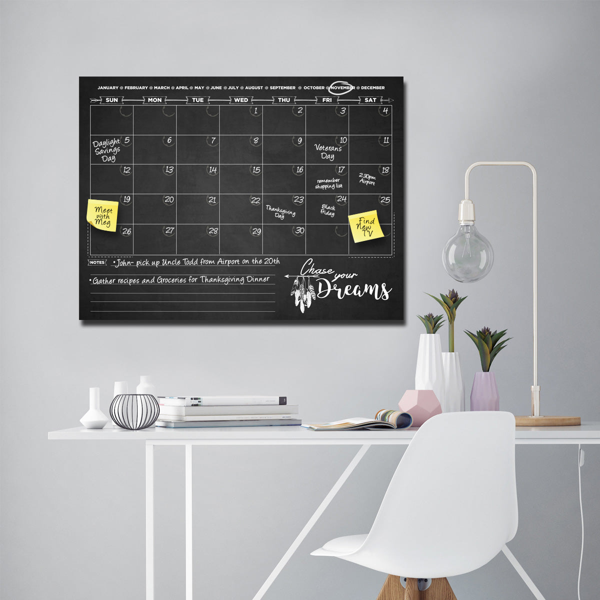 R2H Methods 'Chase Your Dreams' Dry Erase Monthly Calendar on ArtPlexi ...