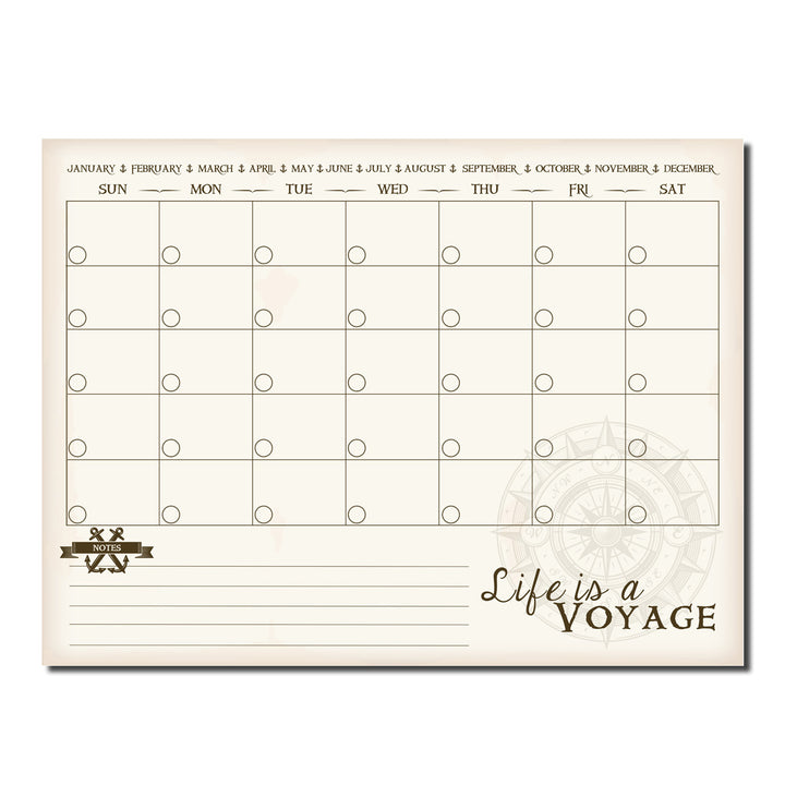 R2H Methods 'Life is a Voyage' Dry Erase Monthly Calendar on ArtPlexi