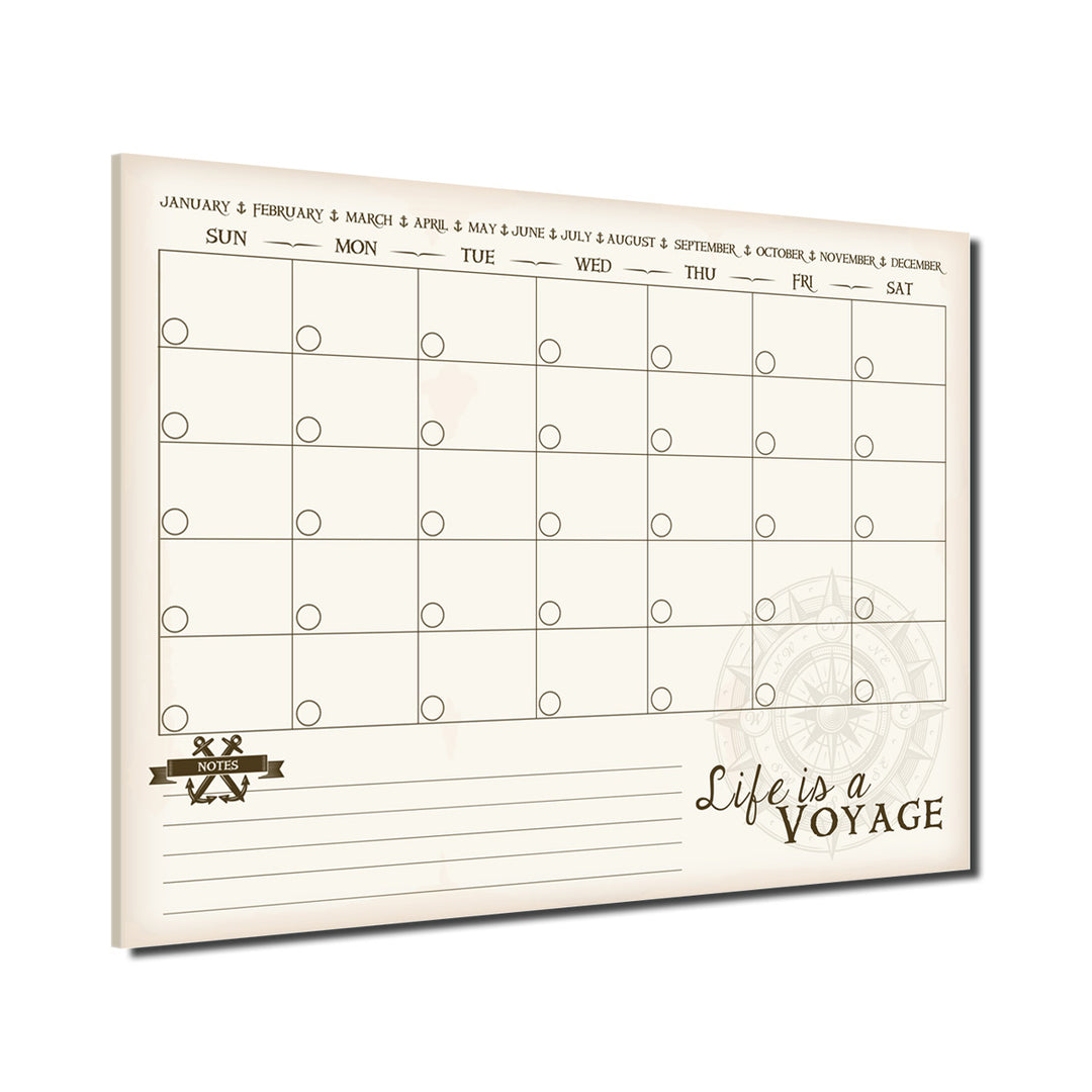 R2H Methods 'Life is a Voyage' Dry Erase Monthly Calendar on ArtPlexi