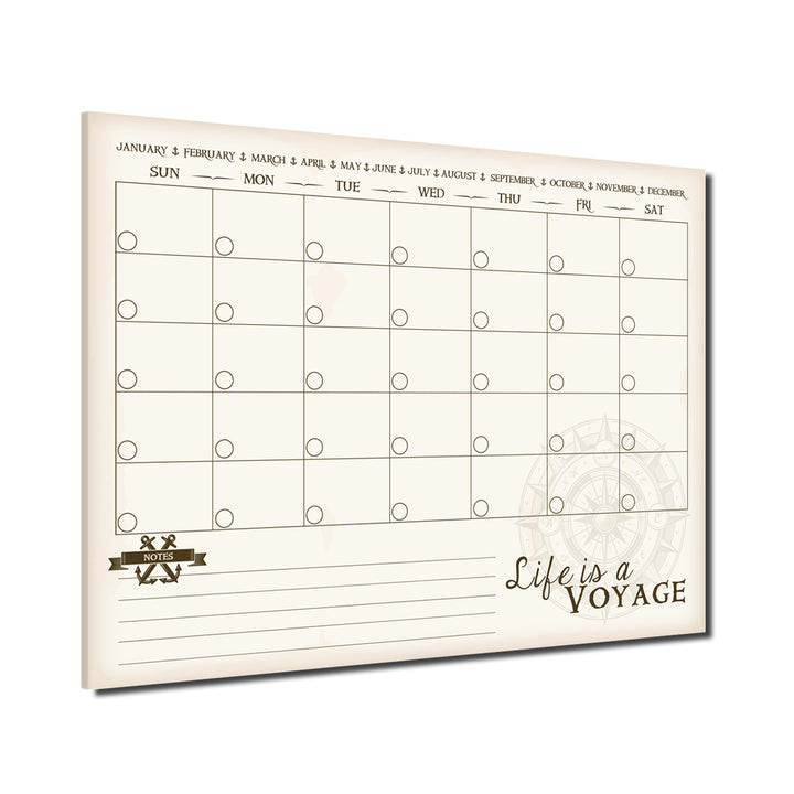 R2H Methods 'Life is a Voyage' Dry Erase Monthly Calendar on ArtPlexi
