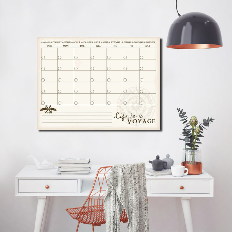 R2H Methods 'Life is a Voyage' Dry Erase Monthly Calendar on ArtPlexi