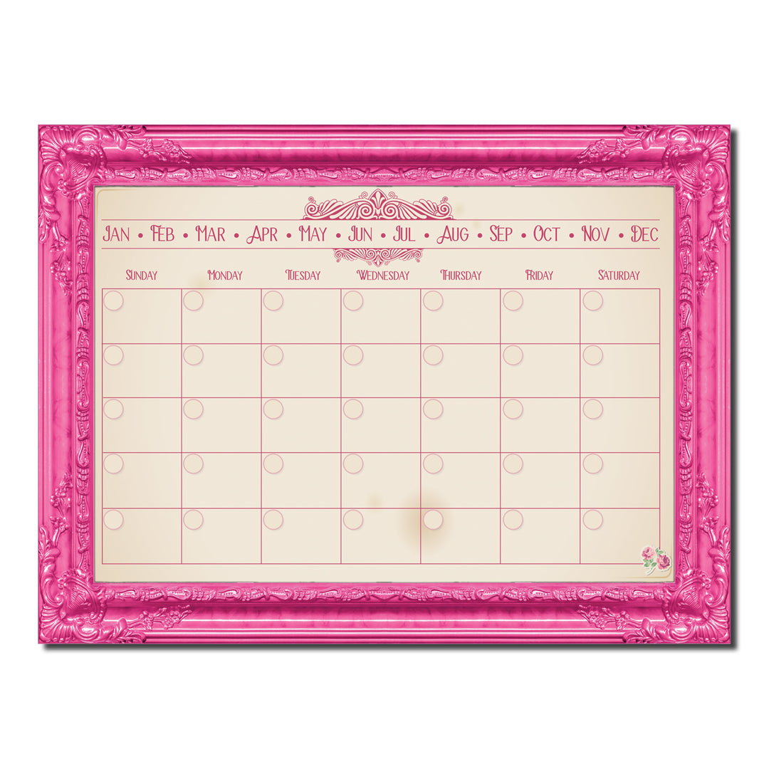 Prettier in Pink' Dry Erase Monthly Calendar on ArtPlexi