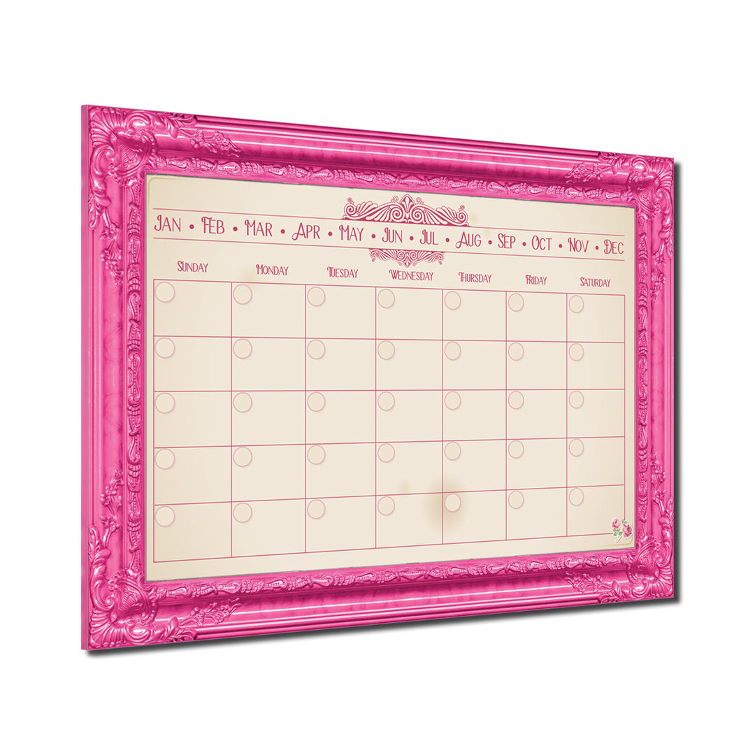 Prettier in Pink' Dry Erase Monthly Calendar on ArtPlexi